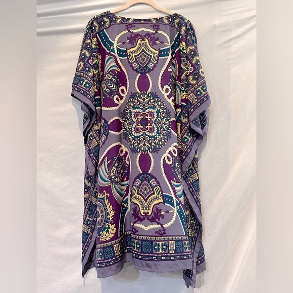 NWOT - Winlar Mid-Length V-Neck Rope Design Kaftan - Purple/Gray- OS - Picture 3 of 6